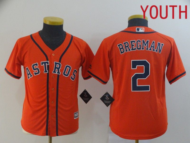 Youth Houston Astros #2 Bregman Orange MLB Jerseys